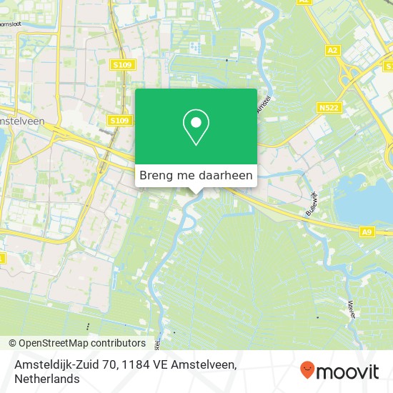 Amsteldijk-Zuid 70, 1184 VE Amstelveen kaart