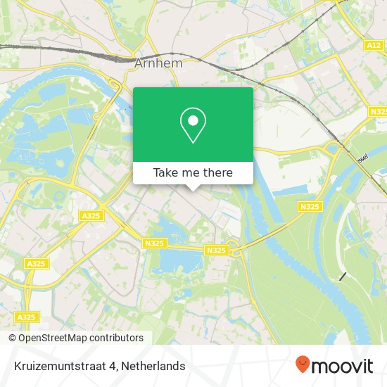 Kruizemuntstraat 4, 6833 GB Arnhem kaart