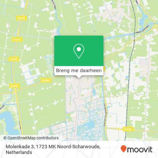 Molenkade 3, 1723 MK Noord-Scharwoude kaart