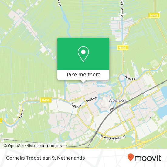 Cornelis Troostlaan 9, 3443 WE Woerden kaart