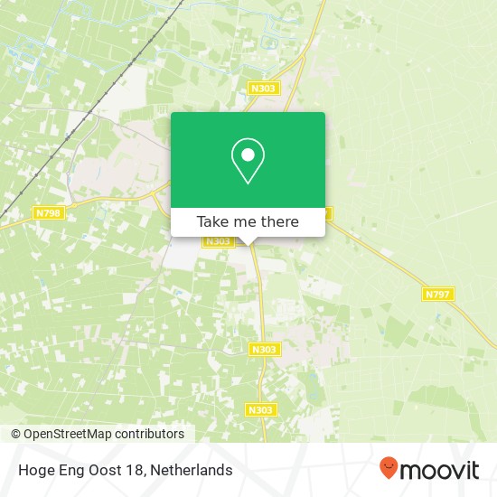 Hoge Eng Oost 18, Hoge Eng Oost 18, 3882 TN Putten, Nederland kaart