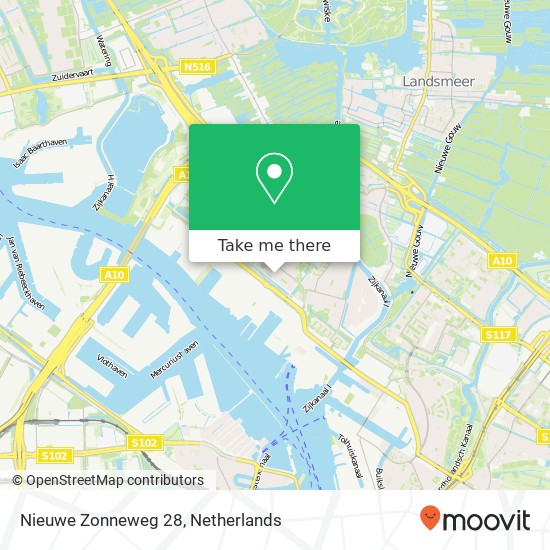 Nieuwe Zonneweg 28, 1033 JN Amsterdam kaart