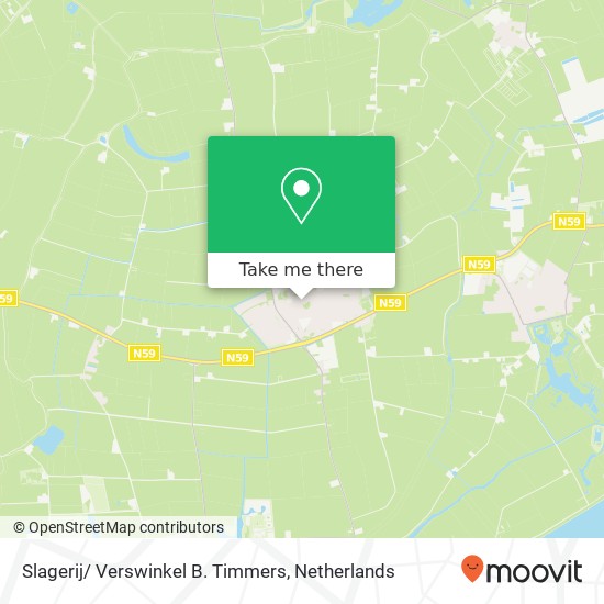 Slagerij/ Verswinkel B. Timmers, Kerkring 33 kaart