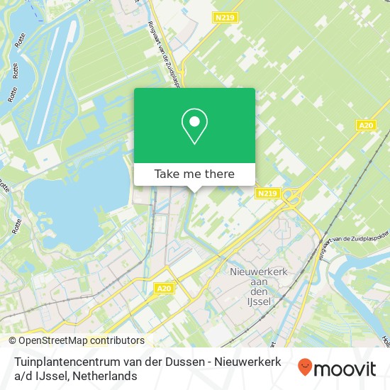 Tuinplantencentrum van der Dussen - Nieuwerkerk a / d IJssel, A. van het Hartweg kaart