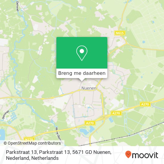 Parkstraat 13, Parkstraat 13, 5671 GD Nuenen, Nederland kaart