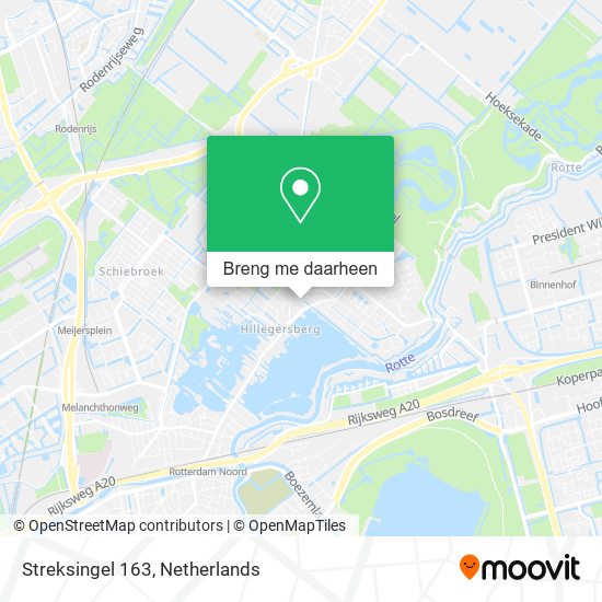 Streksingel 163 kaart