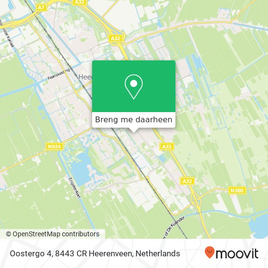 Oostergo 4, 8443 CR Heerenveen kaart