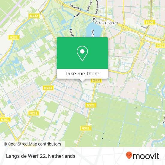 Langs de Werf 22, Langs de Werf 22, 1185 XT Amstelveen, Nederland kaart