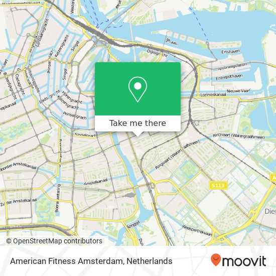 American Fitness Amsterdam, Blasiusstraat 144 kaart