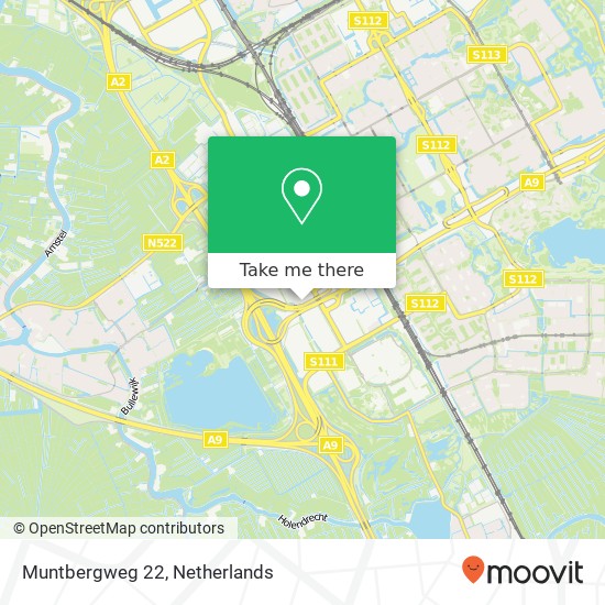 Muntbergweg 22, 24, Muntbergweg 22, 1101 ED Nederland kaart