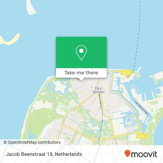 Jacob Beenstraat 18, 1782 VD Den Helder kaart