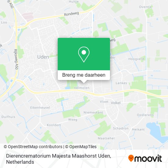 Dierencrematorium Majesta Maashorst Uden kaart