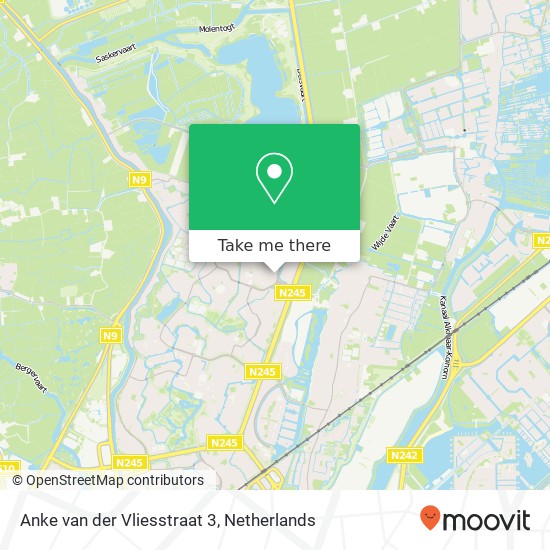 Anke van der Vliesstraat 3, 1827 MD Alkmaar kaart