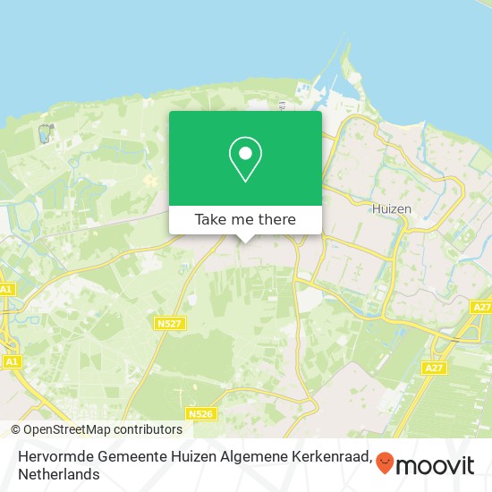 Hervormde Gemeente Huizen Algemene Kerkenraad, Van Hogendorplaan 44B kaart