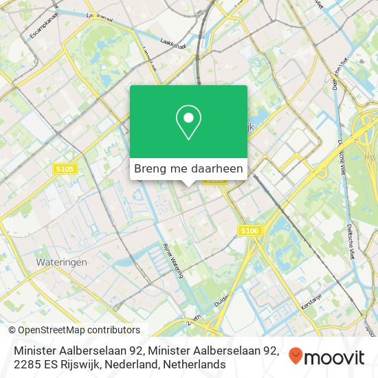 Minister Aalberselaan 92, Minister Aalberselaan 92, 2285 ES Rijswijk, Nederland kaart