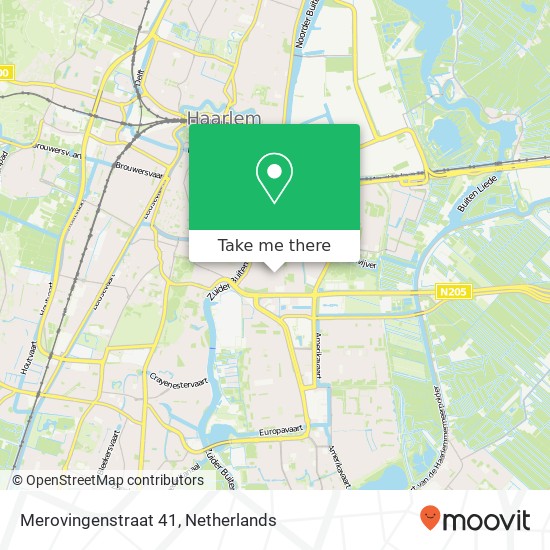 Merovingenstraat 41, 2033 LT Haarlem kaart