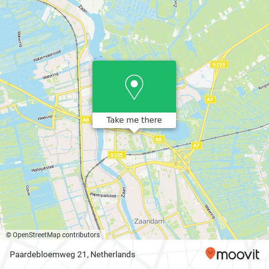Paardebloemweg 21, Paardebloemweg 21, 1508 BE Zaandam, Nederland kaart