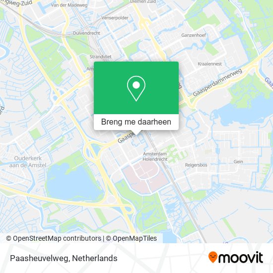 Paasheuvelweg kaart