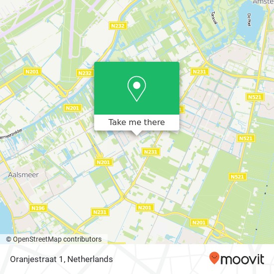 Oranjestraat 1, 1432 GZ Aalsmeer kaart