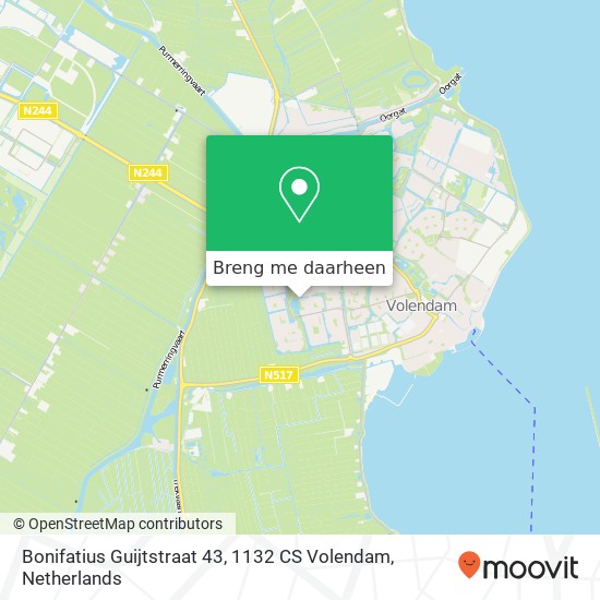 Bonifatius Guijtstraat 43, 1132 CS Volendam kaart