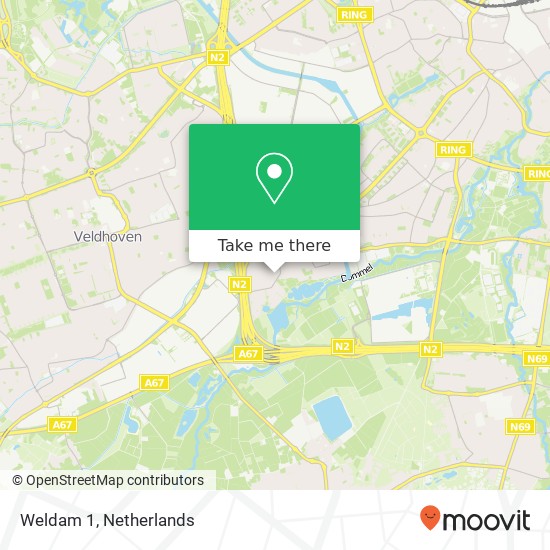 Weldam 1, 5655 JG Eindhoven kaart