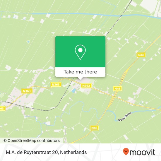 M.A. de Ruyterstraat 20, 9983 PL Roodeschool kaart