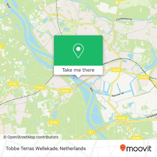 Tobbe Terras Wellekade, Wellepad kaart