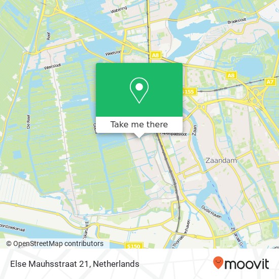 Else Mauhsstraat 21, 1507 RZ Zaandam kaart