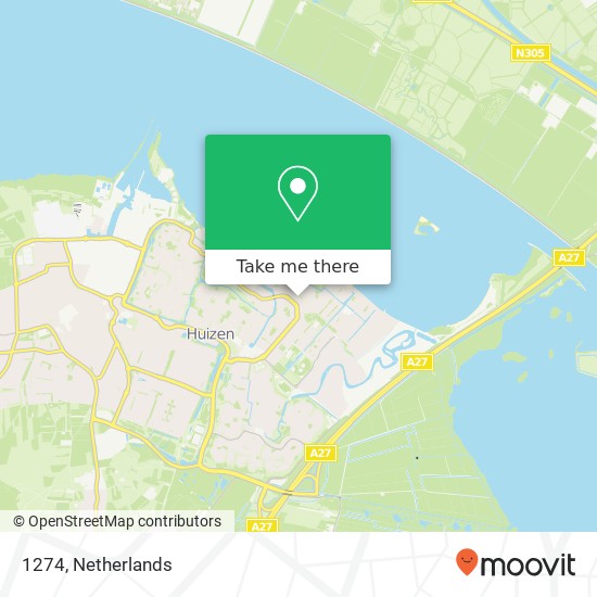 1274, 1274 Huizen, Nederland kaart