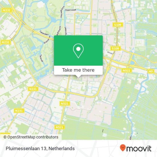 Pluimessenlaan 13, 1185 RN Amstelveen kaart