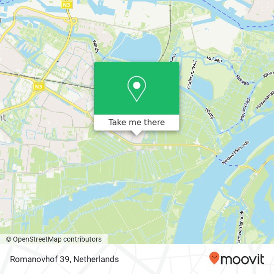 Romanovhof 39, 3329 BE Dordrecht kaart