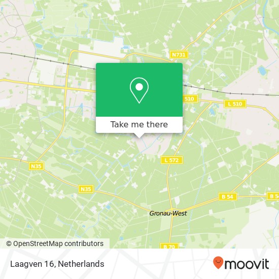 Laagven 16, 7534 NL Glanerbrug kaart