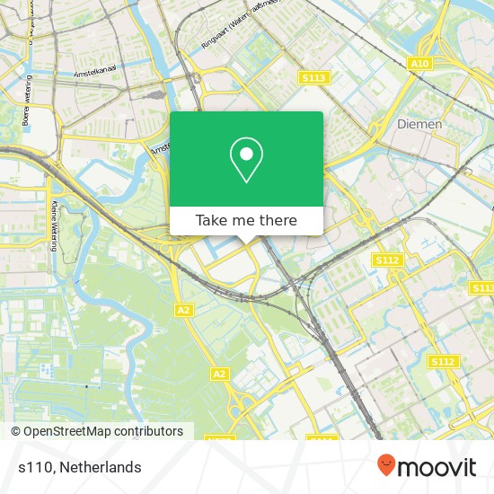 s110, 1114 Amsterdam-Duivendrecht kaart