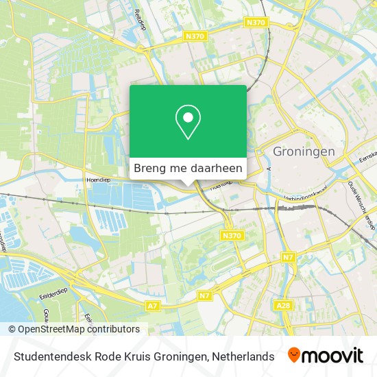 Studentendesk Rode Kruis Groningen kaart