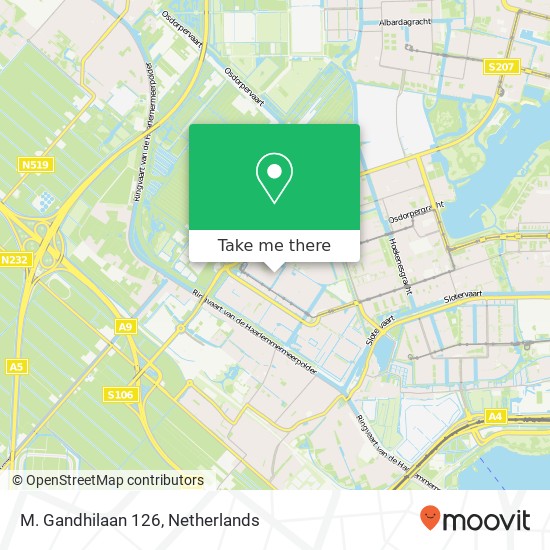 M. Gandhilaan 126, 1069 ND Amsterdam kaart