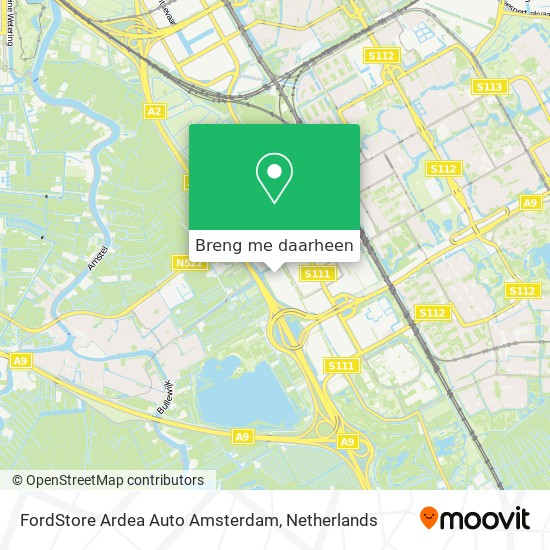 FordStore Ardea Auto Amsterdam kaart