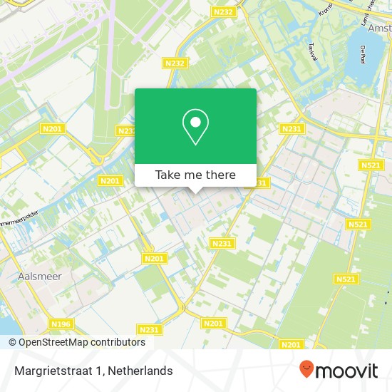 Margrietstraat 1, 1432 HR Aalsmeer kaart