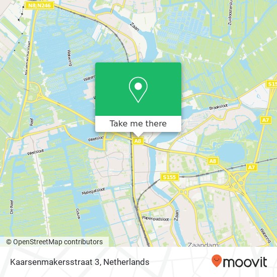 Kaarsenmakersstraat 3, Kaarsenmakersstraat 3, 1541 HL Koog aan de Zaan, Nederland kaart