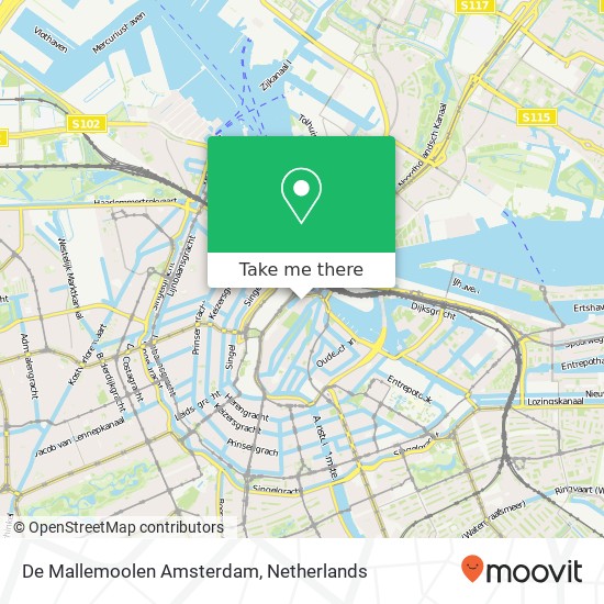 De Mallemoolen Amsterdam, Warmoesstraat 7 kaart