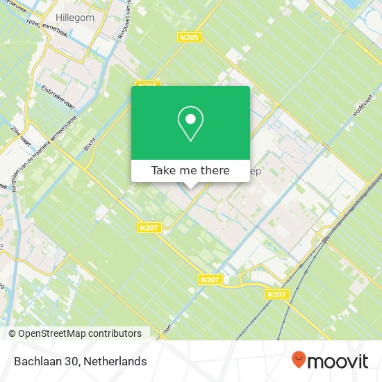 Bachlaan 30, 2151 GE Nieuw-Vennep kaart