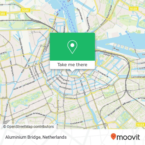 Aluminium Bridge, Aluminium Bridge, Aluminiumbrug, 1011 KD Amsterdam, Nederland kaart