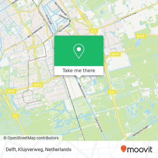 Delft, Kluyverweg kaart