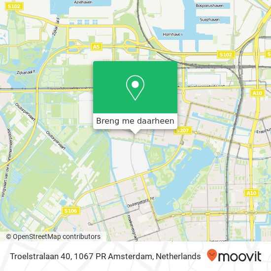 Troelstralaan 40, 1067 PR Amsterdam kaart