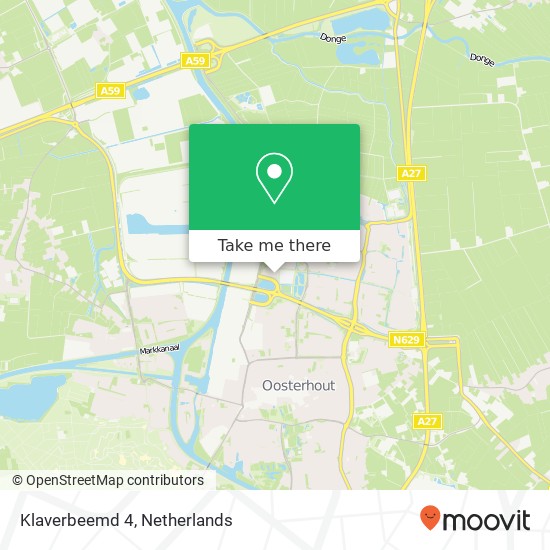 Klaverbeemd 4, 4907 GR Oosterhout kaart