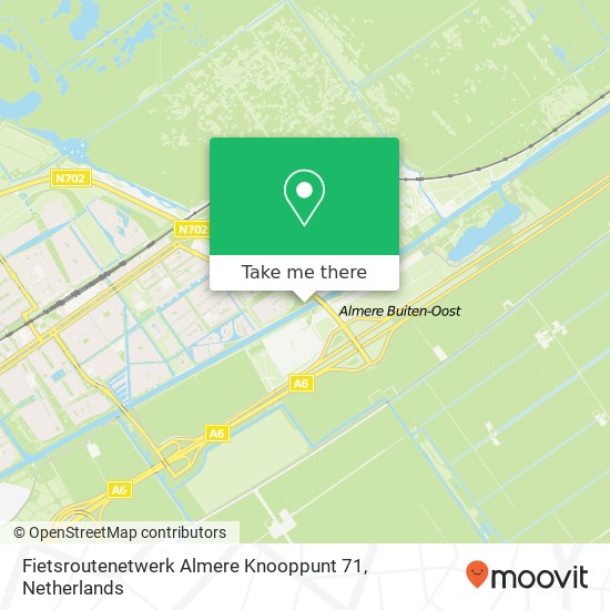 Fietsroutenetwerk Almere Knooppunt 71 kaart