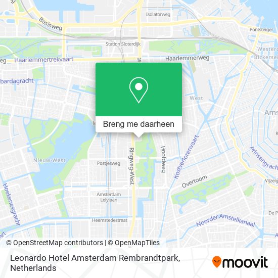 Leonardo Hotel Amsterdam Rembrandtpark kaart