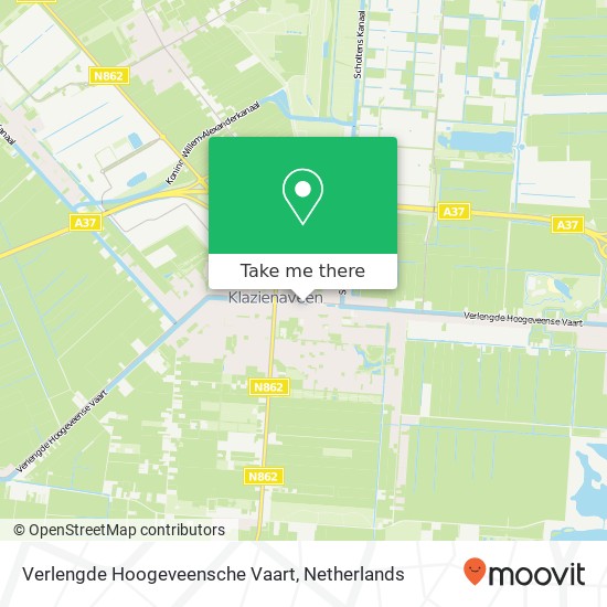 Verlengde Hoogeveensche Vaart kaart