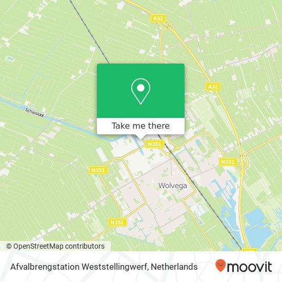 Afvalbrengstation Weststellingwerf kaart