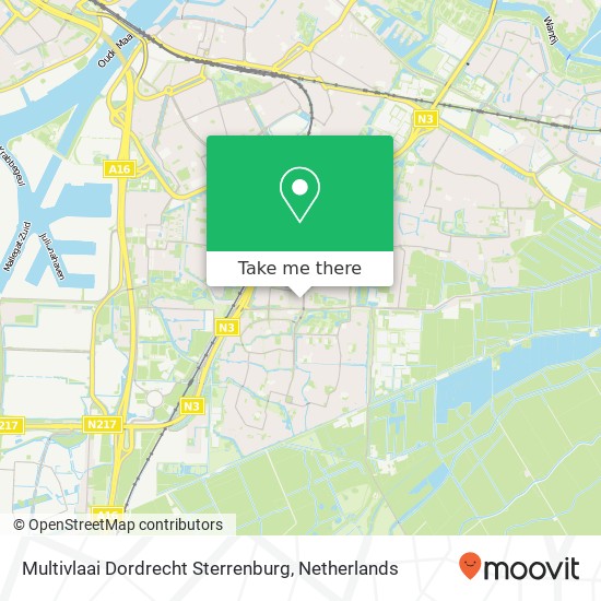 Multivlaai Dordrecht Sterrenburg kaart