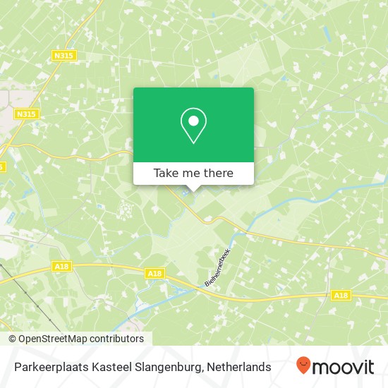 Parkeerplaats Kasteel Slangenburg kaart